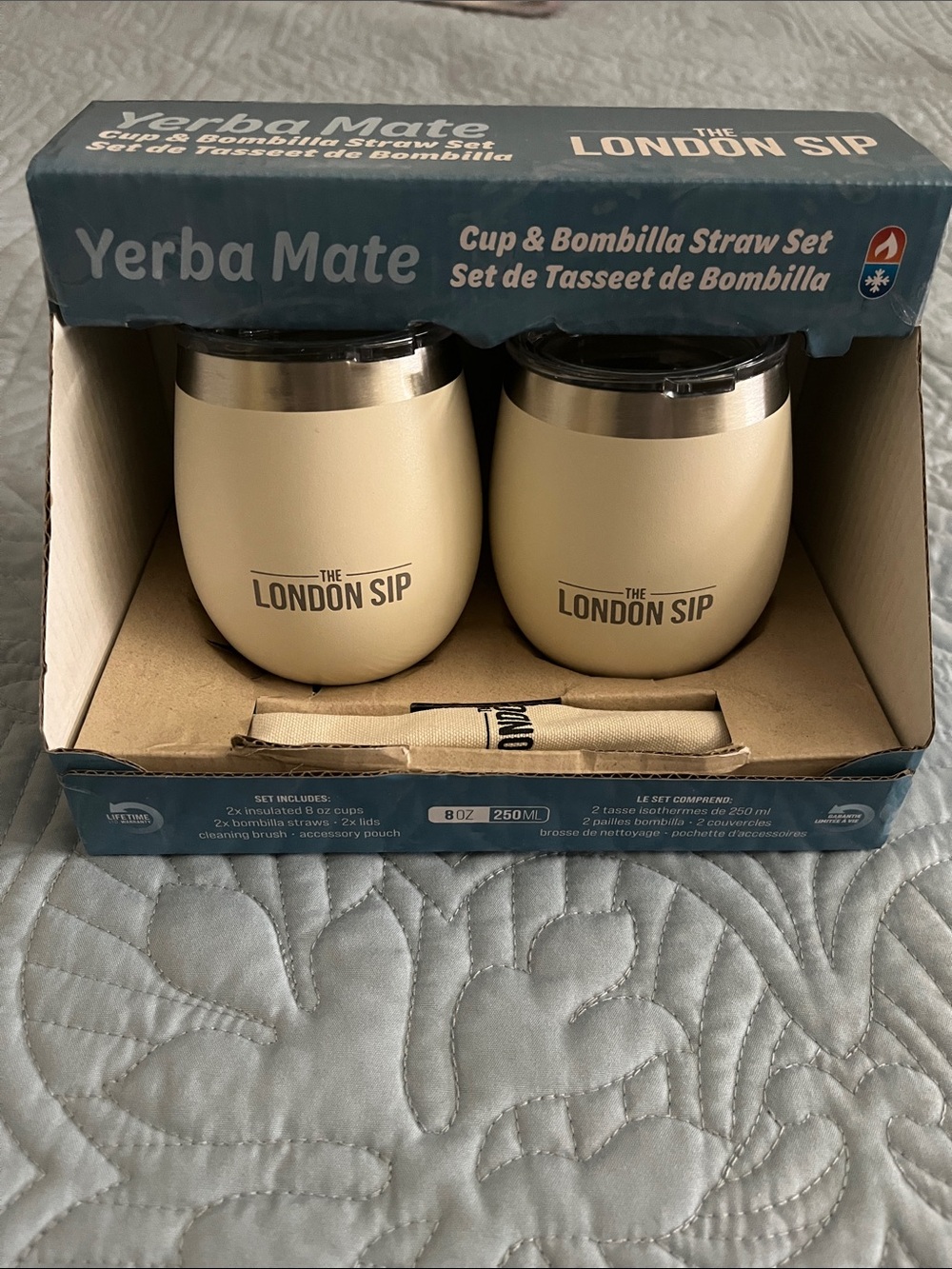 Yerba Mate Cup & Bombilla Set — Cream